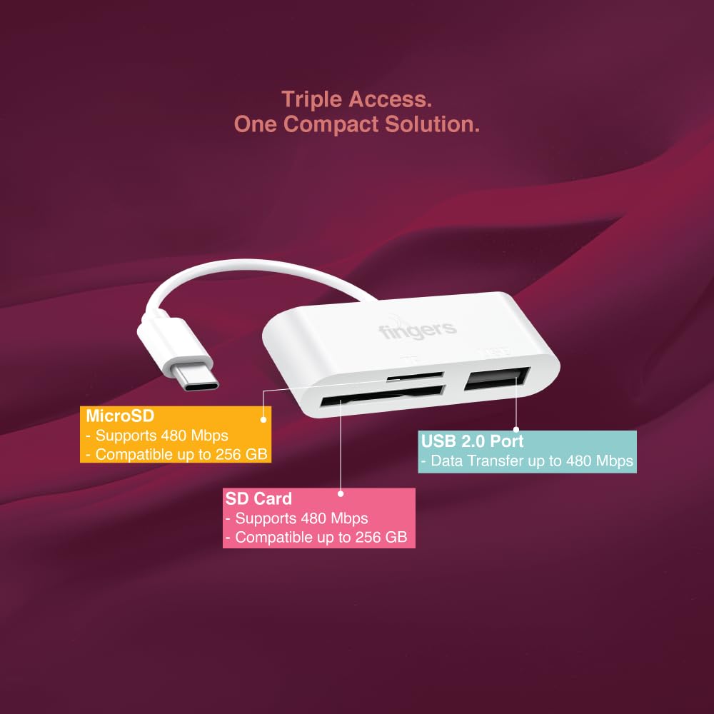 Fingers Type C Hub Sd+Microsd+Usb2.0