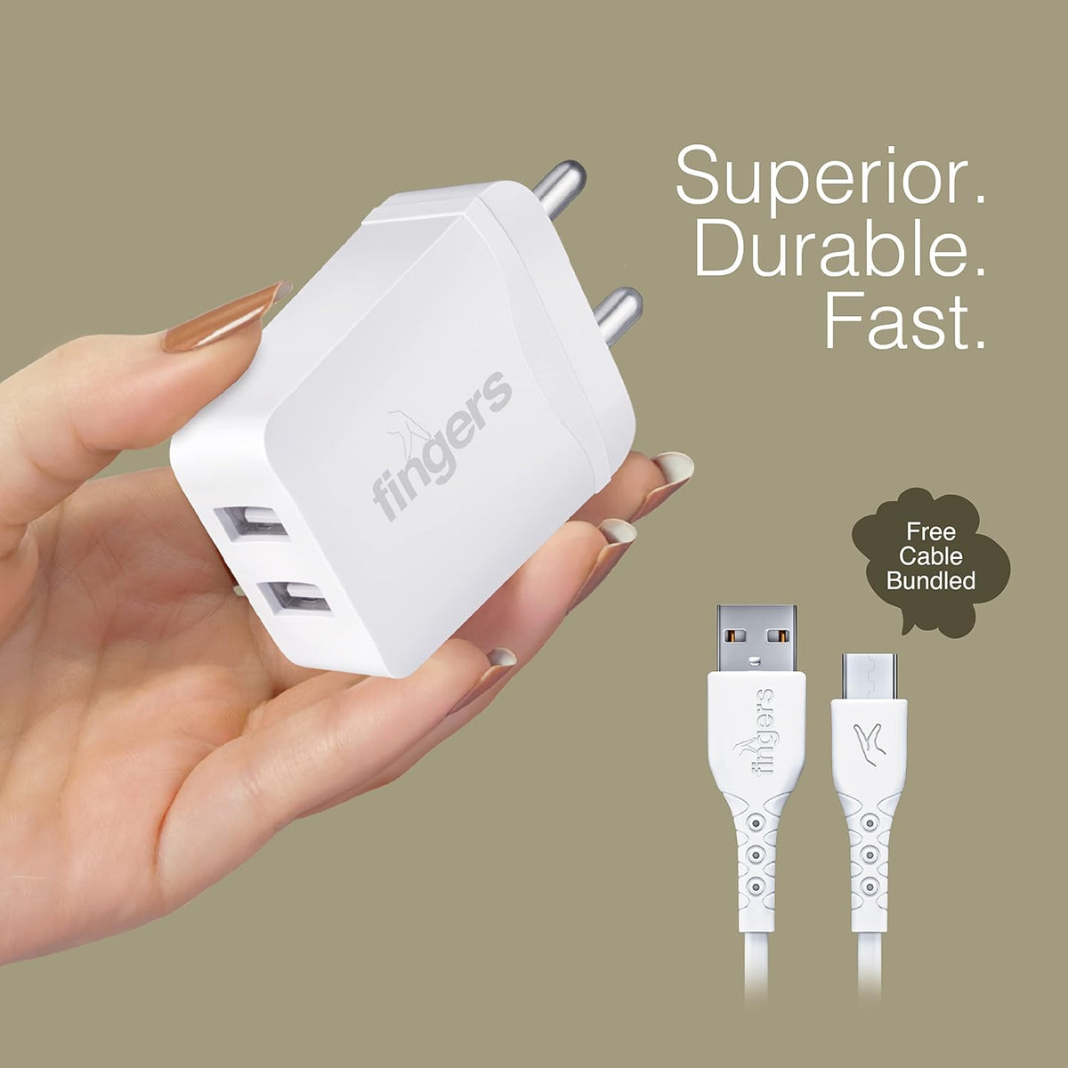 Fingers Dual Usb Adapter + Cable ( Micro Usb)