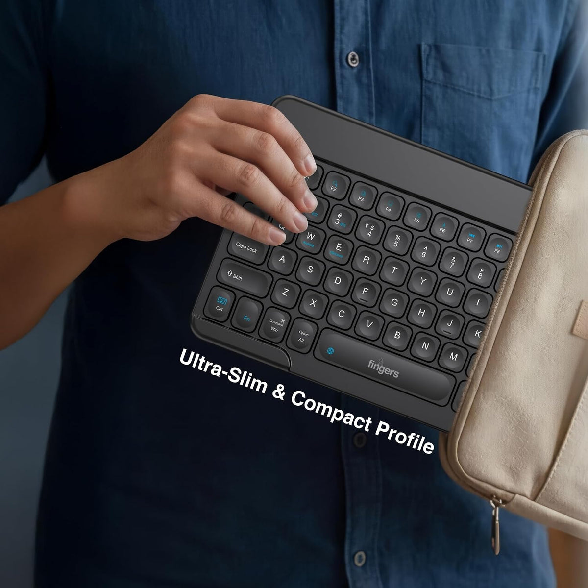 Fingers Miniclicks Keyboard Bluetooth Duo D7 Black