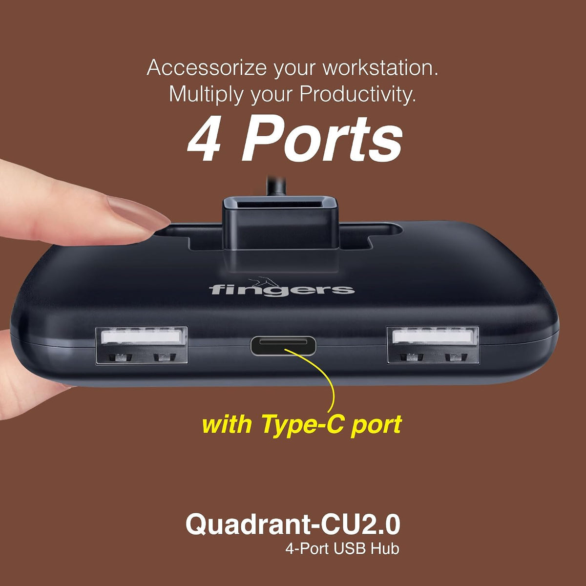 FINGERS 4PORT USB HUB CU2.0 (3*2.0 Usb / Typec *1