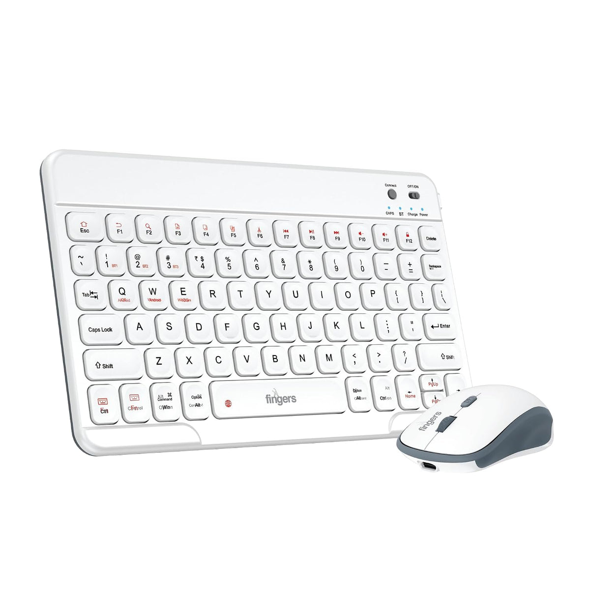 Fingers Miniclicks Keyboard Bluetooth Duo D7 White