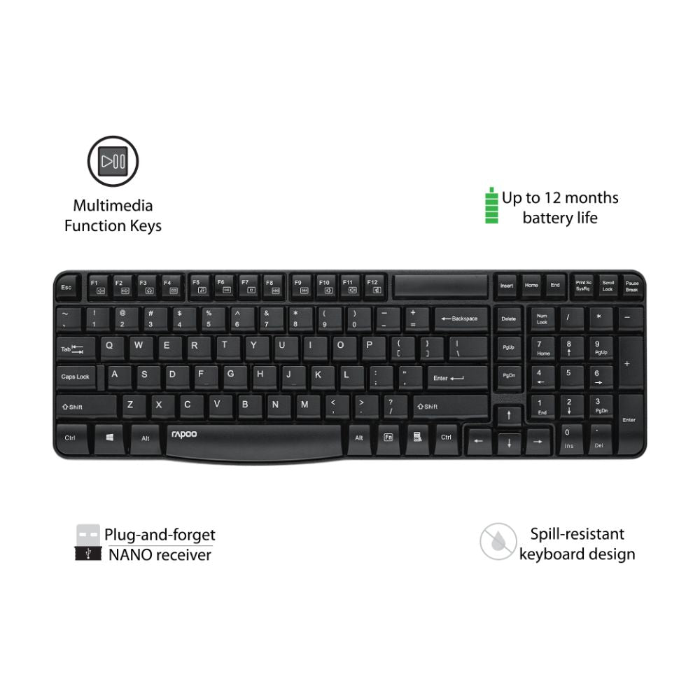 RAPOO WIRELESS KEYBOARD E1050