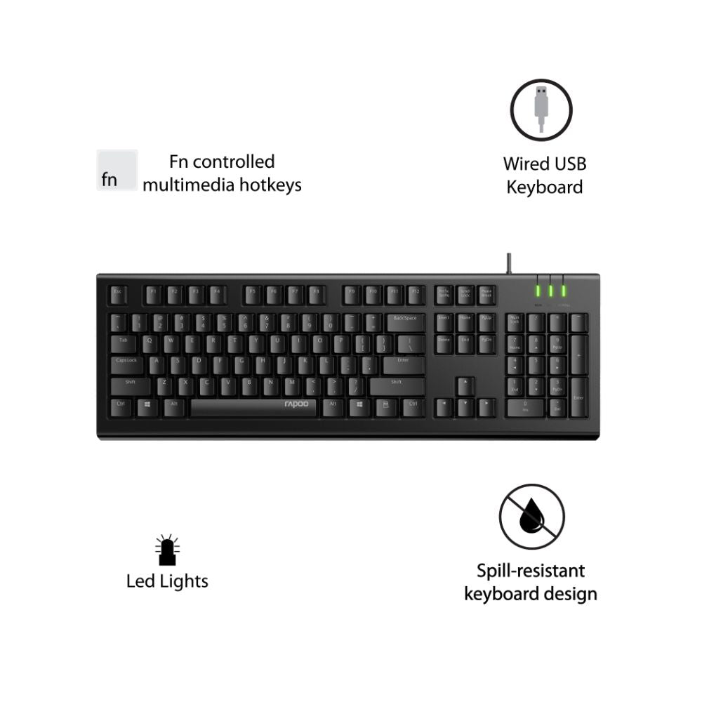 RAPOO NK1800 WIRED KEYBOARD