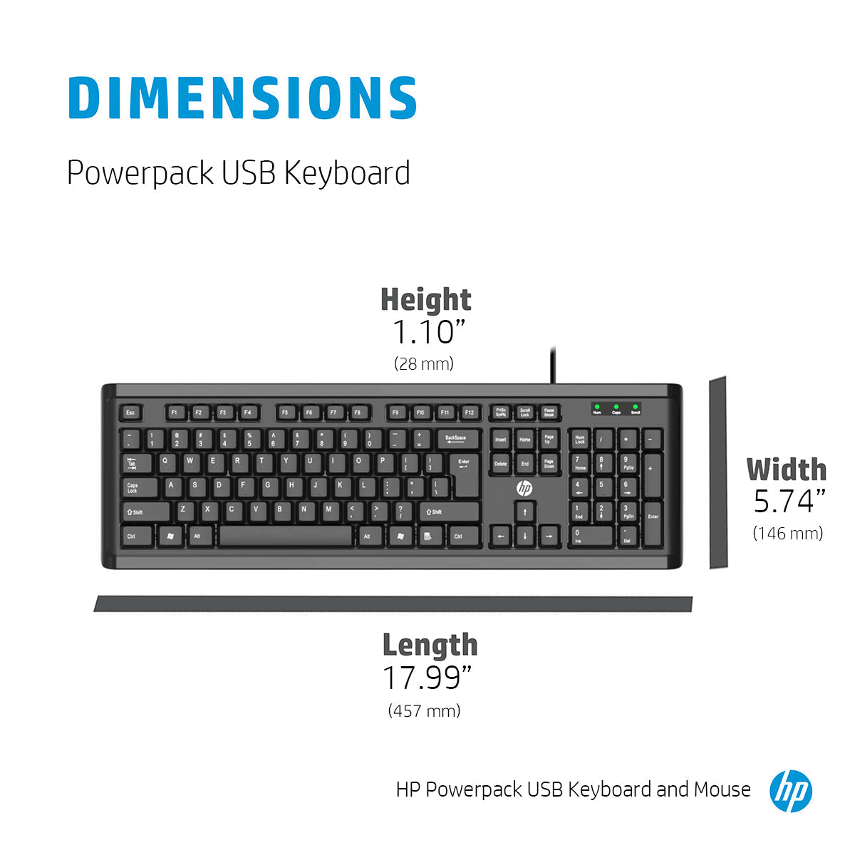 Hp Wired Combo Keyboard and Mouse POWERPACK Y5G54PA