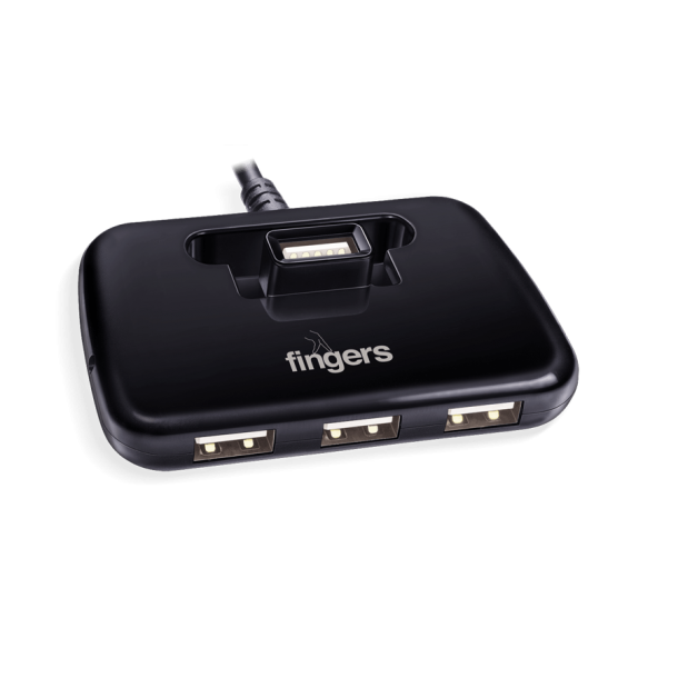 Fingers USB Hubs Quadrant U2.0 Colour : Jet Piano Black Ports : 4 x USB 2.0